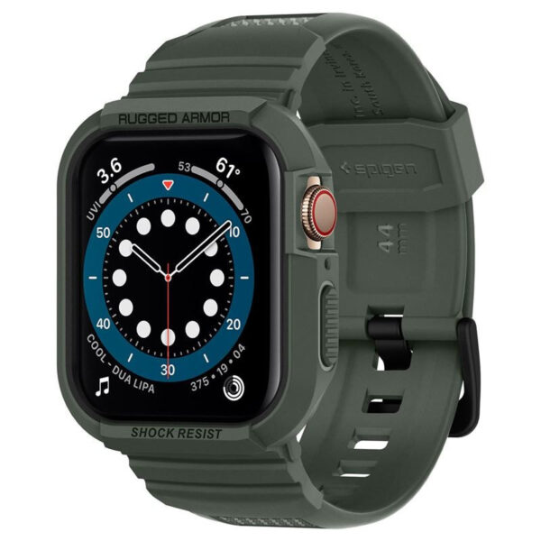 61004_01 Spigen Rugged Armor Pro, zaštitna maska s remenom za Apple pametni sat, zelena - Apple Watch 8/7 (45mm)/SE 2022/6/SE/5/4 (44mm)