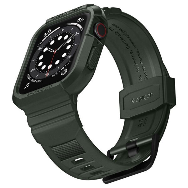 61004_02 Spigen Rugged Armor Pro, zaštitna maska s remenom za Apple pametni sat, zelena - Apple Watch 8/7 (45mm)/SE 2022/6/SE/5/4 (44mm)