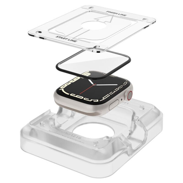 Spigen ProFlex EZ Fit, zaštitno staklo za Apple pametni sat, 2 kom + okvir za poravnanje - Apple Watch 9/8/7 41mm (AFL04052)