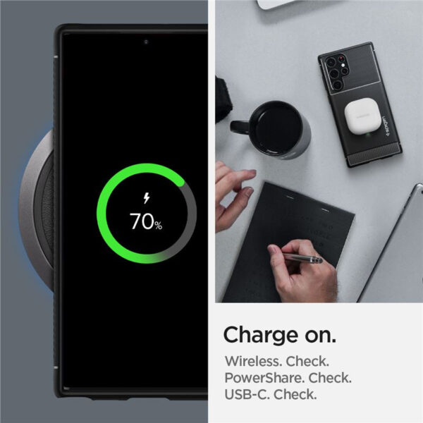 Spigen Rugged Armor, zaštitna maska za telefon, mat crna - Samsung Galaxy S22 Ultra (ACS03914)