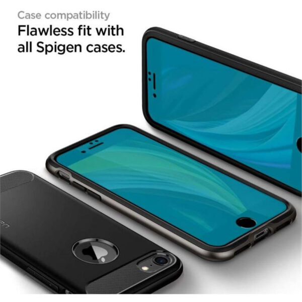 Spigen AlignMaster FC, zaštitno staklo za ekran telefona + okvir za instalaciju - iPhone SE (2022/2020)/8/7 (AGL01294)