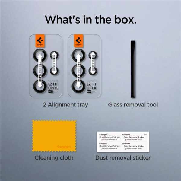 61331_05 Spigen Glass EZ Fit Optik Pro, zaštitno staklo za kameru telefona, 2 kom, crno - Samsung Galaxy S23 Ultra (AGL05950)