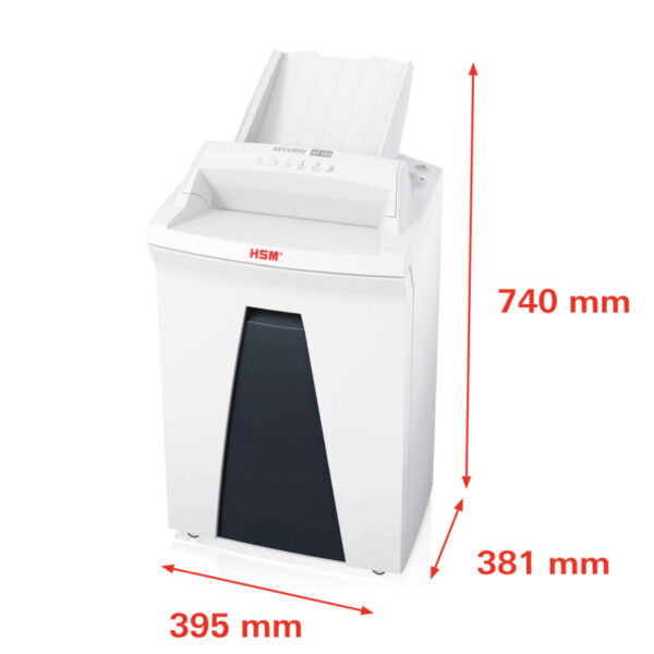 HSM securio AF150 uništavač dokumenata + CD medija, trakasti + poprečni rez, 4.5×30mm, razina sigurnosti E-3/F-1/O-3/P-4/T-4, automatski uvlakač papira, kapacitet 35l