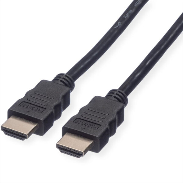 Roline VALUE Ultra HD 8K HDMI kabel sa mrežom, M/M, crni, 1.0m