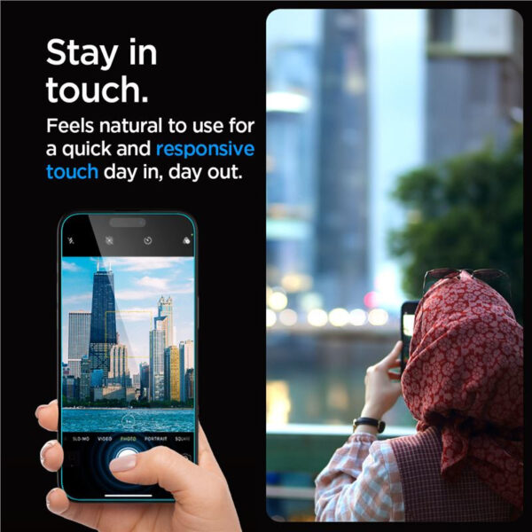 Spigen Glass tR EZ Fit, Transparency, zaštitno staklo za ekran telefona, 2 kom - iPhone 15 Pro (AGL06892)