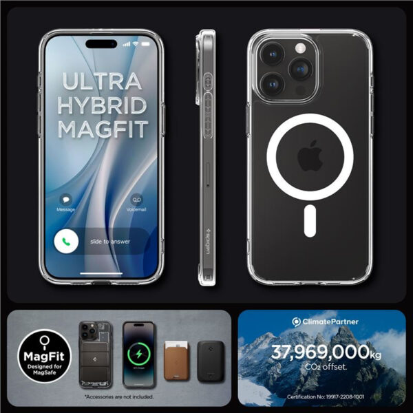 Spigen Ultra Hybrid MagSafe, zaštitna maska za telefon, bijela - iPhone 15 Pro Max (ACS06576)