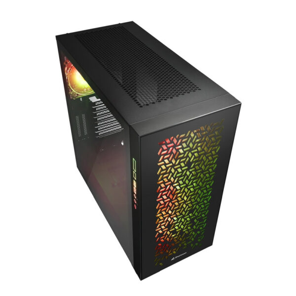 Sharkoon ELITE SHARK CA300H Tower E-ATX kućište bez napajanja, prozirne bočne stranice, prednji/stražnji RGB ventilatori 4×120mm, crno