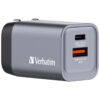Verbatim GNC-35 GaN zidni punjač 35W, 1×USB-C PD 35W / 1×USB-A QC3.0