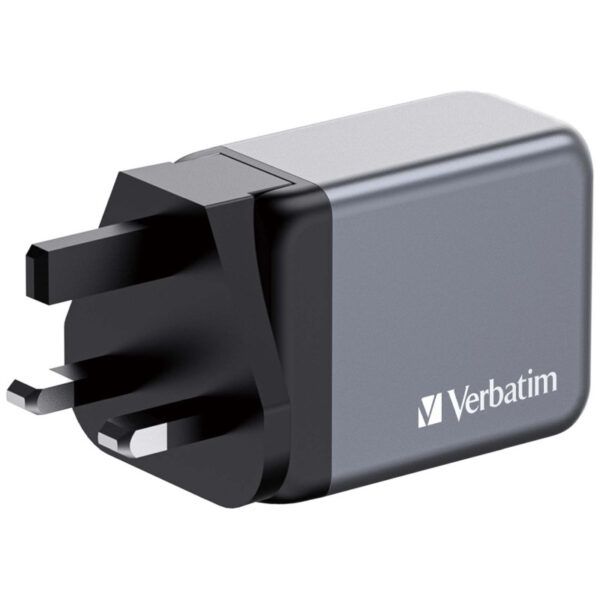 Verbatim GNC-65 GaN zidni punjač 65W, 2×USB-C PD 65W / 1×USB-A QC3.0
