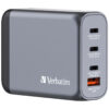 Verbatim GNC-100 GaN zidni punjač 100W, 2×USB-C PD 100W / 1×USB-C PD 65W / 1× USB-A QC3.0