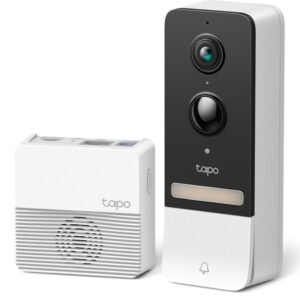 TP-Link Tapo Smart bežično zvono za vrata s video kamerom 2560×1920px, 2K 5MP, 160° dijagonalno, dvosmjerni audio, IR LED, detekcija pokreta, IP64