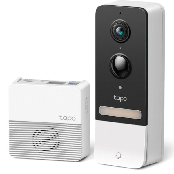 TP-Link Tapo Smart bežično zvono za vrata s video kamerom 2560×1920px, 2K 5MP, 160° dijagonalno, dvosmjerni audio, IR LED, detekcija pokreta, IP64