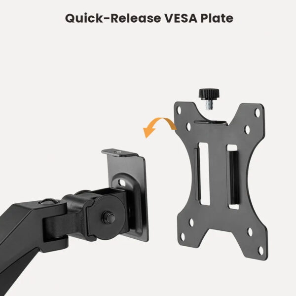 Roline VALUE dvostruki stolni nosač monitora 5 spojeva, pivot, nosivost 9 kg, crni