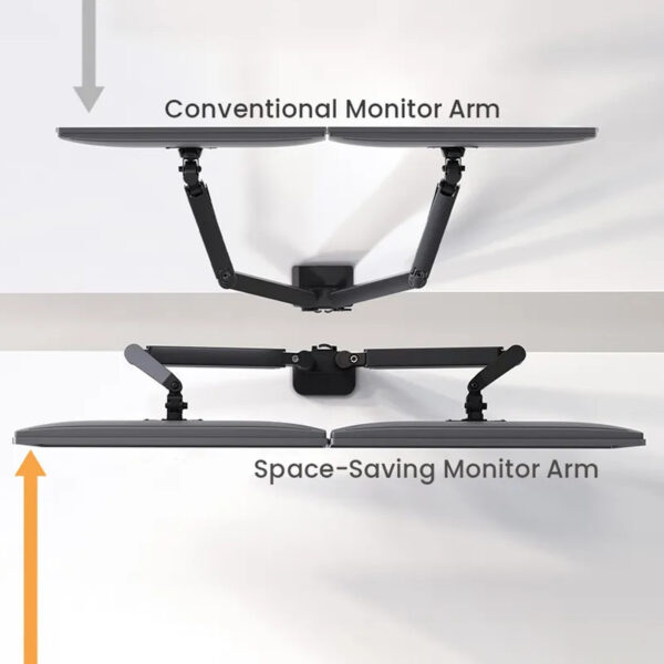 Roline VALUE dvostruki stolni nosač monitora 5 spojeva, pivot, nosivost 9 kg, crni