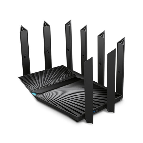 TP-Link AX7800 Archer AX95 bežični usmjerivač (Tri-Band Gigabit Wi-Fi 6 Router) 574 Mbps/2402 Mbps/4804 Mbps (2.4GHz/5GHz×2) 802.11ax/ac/n/a/b/g,1.7 GHz 4C, 3x G-LAN, 2x G-WAN/LAN, 2xUSB, 8x Antena