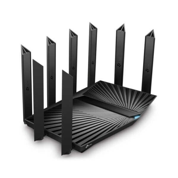 TP-Link AX7800 Archer AX95 bežični usmjerivač (Tri-Band Gigabit Wi-Fi 6 Router) 574 Mbps/2402 Mbps/4804 Mbps (2.4GHz/5GHz×2) 802.11ax/ac/n/a/b/g,1.7 GHz 4C, 3x G-LAN, 2x G-WAN/LAN, 2xUSB, 8x Antena