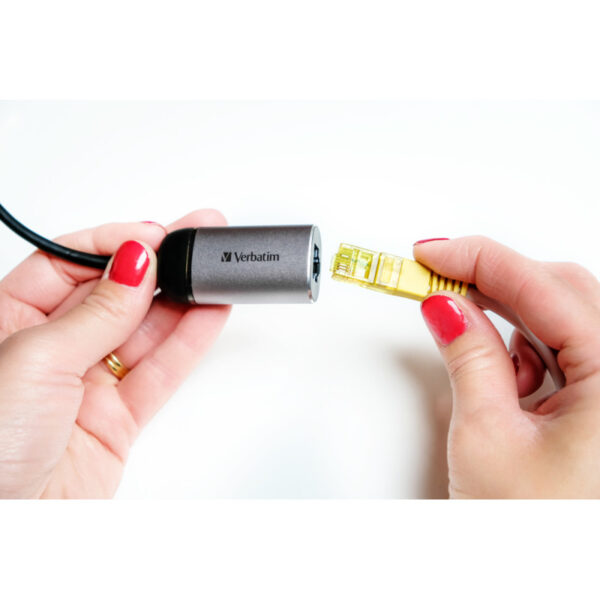 Verbatim USB-C na RJ45 gigabitni ethernet mrežni adapter, aluminijsko kućište