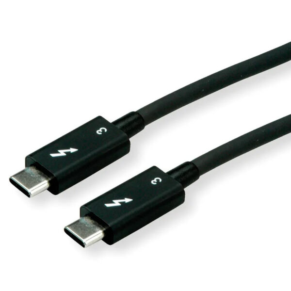 Roline Thunderbolt 3 kabel, 40GBit/s, 5A, M/M, 1.0m, crni
