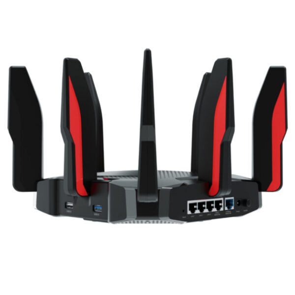 TP-Link Archer GX90 AX6600 bežični usmjerivač (Wi-Fi 6 Gaming Band, 2.5 Gbps žičana konekcija, 1.5 GHz Quad-Core CPU, Tether app, 8 x antena, Homecare sustav