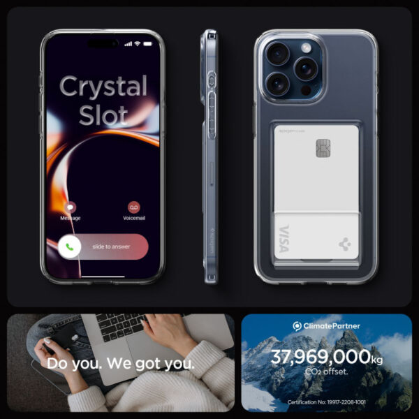 Spigen Crystal Slot, crystal clear, zaštitna maska za telefon - iPhone 15 Pro (ACS06726)