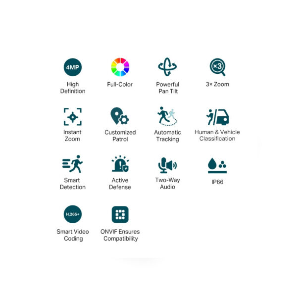 TP-Link VIGI C540V vanjska IP Turret Full-Color Dual-Lens Varifocal Pan Tilt/ 24h snimanja u punoj boji/ 3X ZOOM/ Instant ZOOM/ H.265+/ IP66/ 4MP