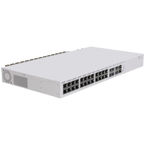 Mikrotik Cloud Router Switch CRS326-4C+20G+2Q+RM, 20x 2.5 GIGABIT Ethernet, 4x Combo ports ethernet 2.5G/10G SFP+, 2x 40G QSFP+, 128 MB DDR2 RAM, 32 MB storage, RouterOS v7 License level  6, 2x AC In