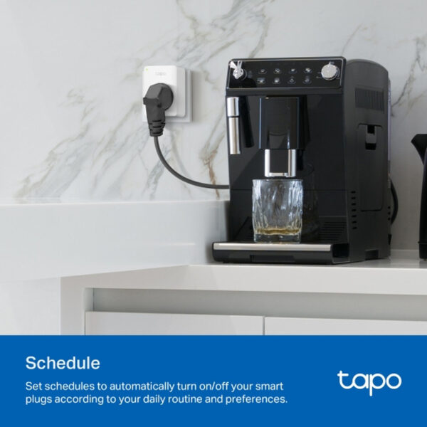 TP-Link Tapo Smart WiFi Plug Matter Standard, 2.4GHz, 802.11b/g/n, BT4.2, Tapo app, kontrola potrošnje energije, Timer/Schedule postavke, Glasovna kotrola Amazon Alexa/Google Assistant