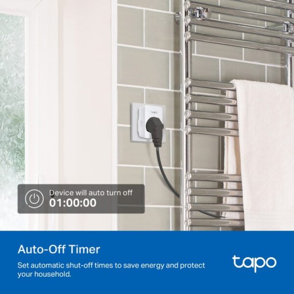TP-Link Tapo Smart WiFi Plug Matter Standard, 2.4GHz, 802.11b/g/n, BT4.2, Tapo app, kontrola potrošnje energije, Timer/Schedule postavke, Glasovna kotrola Amazon Alexa/Google Assistant