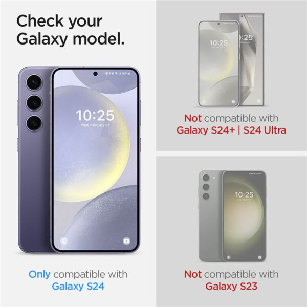 Spigen Glass tR EZ Fit HD Transparency 2 Pack, zaštitno staklo za ekran telefona 2 kom - Samsung Galaxy S24 (AGL07440)