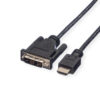 65475_01 Roline DVI kabel, DVI (18+1) - HDMI, M/M, crni, 1 m