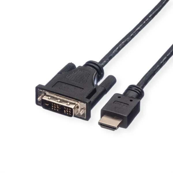65475_01 Roline DVI kabel, DVI (18+1) - HDMI, M/M, crni, 1 m