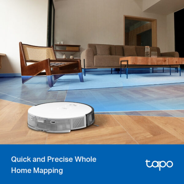 TP-Link Tapo RV20 Mop robotski usisivač i perač, LiDAR + Gyro Navigation, 2600 mAh, 400 ml Dustbin, 300ml Water Tank, WiFi/Bluetooth, Home/Alexa, Tapo APP