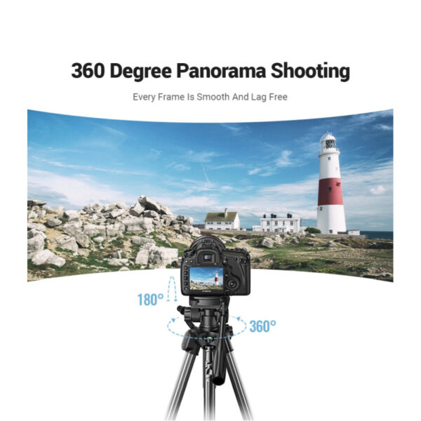 UGREEN LP661 Stativ tripod za foto i video, nosivost 5kg, visina 53.5-175cm, 360° Pan,180° Tilt, za mobitele, akcijske kamere, DSLR fotoaparate, ručne kamkordere, projektore