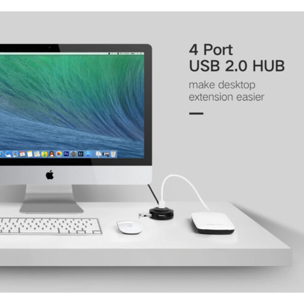 UGREEN USB Hub USB 2.0 A, 4-portni, crni, 1m