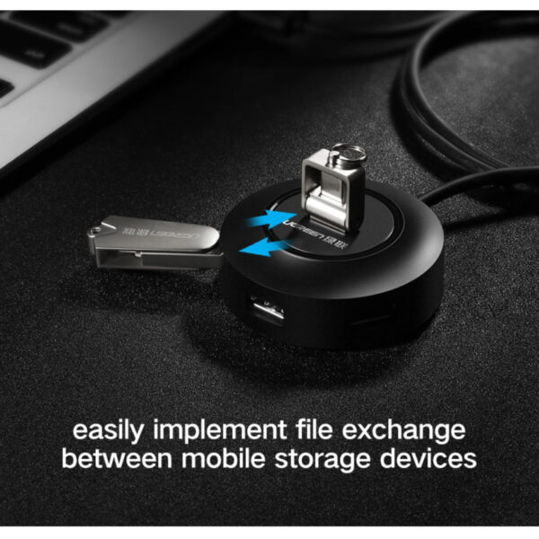 UGREEN USB Hub USB 2.0 A, 4-portni, crni, 1m