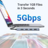 UGREEN USB Hub USB-C 3.0, 4-portni, + USB-C power port, sivi