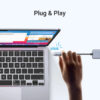 UGREEN USB Hub USB-C 3.0, 4-portni, + USB-C power port, sivi
