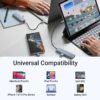 UGREEN USB Hub USB-C 3.0, 4-portni, + USB-C power port, sivi