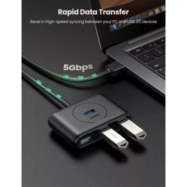UGREEN USB Hub USB 3.0 A, 4-portni, crni, 1m