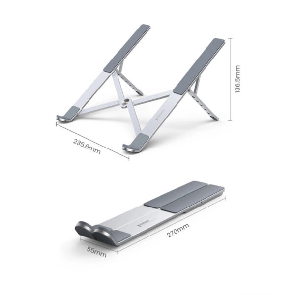66354_08 UGREEN stalak za prijenosnik do 17.3", do 5kg, sklopiva, podesiva po visini, siva