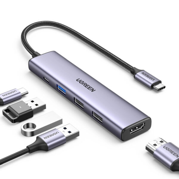 UGREEN USB Hub Revodok 105, USB-C na 3xUSB-A, 100W PD, 4K 30Hz HDMI