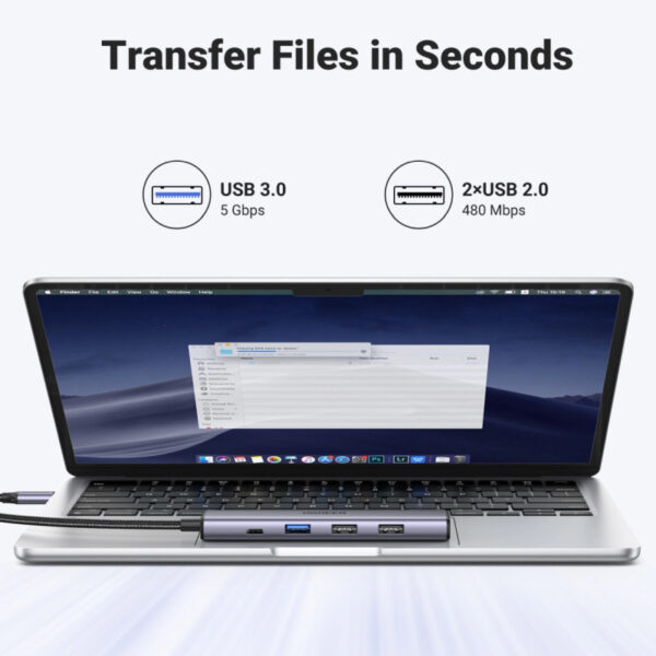 UGREEN USB Hub Revodok 105, USB-C na 3xUSB-A, 100W PD, 4K 30Hz HDMI