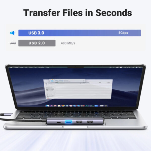 UGREEN USB Hub Revodok 105, USB-C na 3xUSB-A, 100W PD, 4K 30Hz HDMI