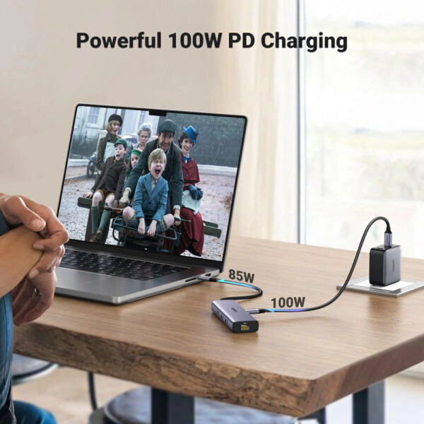 UGREEN USB Hub USB-C na 3xUSB 3.0 A, HDMI, RJ45, PD