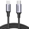 UGREEN Lightning na USB-C (M), MFi, PD, pleteni kabel, 1.0m
