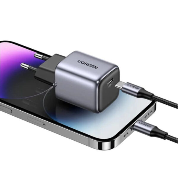 UGREEN Nexode Mini GaN II Tech zidni punjač 20W, USB-C, PD3.0/QC4+, crni
