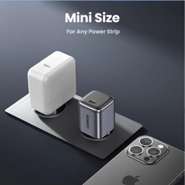 UGREEN Nexode Mini GaN II Tech zidni punjač 20W, USB-C, PD3.0/QC4+, crni