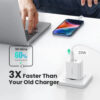 UGREEN zidni punjač 40W, 2×USB-C, PD3.0/QC4.0+, bijeli