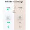 UGREEN zidni punjač 30W, USB-C, PD3.0/QC4.0+, bijeli