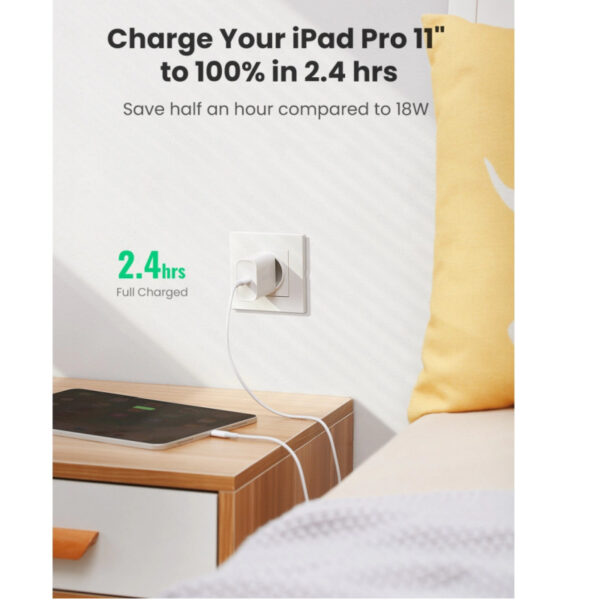 UGREEN zidni punjač 30W, USB-C, PD3.0/QC4.0+, bijeli